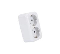 VoltShine B1226026 Double base Schuko de surface, avec mise à la terre, installation facile et design compact, idéal pour une utilisation à la maison et au bureau, Image