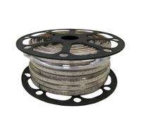 VoltShine Bande LED haute tension rouge 50 m, 10 mm, idéale pour l'éclairage décoratif et la signalisation dans les espaces intérieurs et extérieurs.