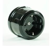 VoltShine Base en porcelaine noire F-Bright, surface lisse, résistante et élégante, idéale pour la décoration et les tables modernes.