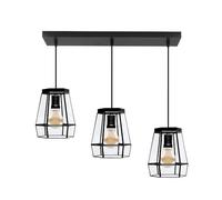 VoltShine Bloc d'alimentation avec 3 ports E27, couleur noire, dimensions 64 x 15 cm, idéal pour plusieurs connexions électriques