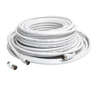 VoltShine Câble coaxial RG6U 20 m avec connecteurs mâles à mâles et accessoires, idéal pour les connexions TV et systèmes audio.