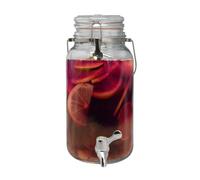 VoltShine Distributeur en verre de 4 litres, résistant et transparent, idéal pour servir des boissons et garder la fraîcheur.