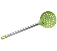 VoltShine Écumoire en silicone 35,5 cm, résistante aux hautes températures, antiadhésive, idéale pour égoutter et servir des aliments en cuisine.