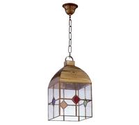 VoltShine Farol - Petite Lanterne avec 4 Faces, Base E27, Dimensions 16 x 16 cm, fabriquée en Cuir et Couleurs variées pour décorer Les espaces