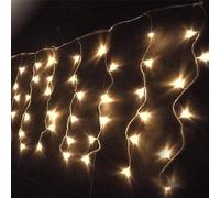 VoltShine Guirlande lumineuse LED encastrée type stalactite, batterie 3AA, blanc chaud, 10 m x 0,4 m, idéale pour les décorations de Noël et les événements.