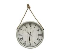 VoltShine Horloge Murale - Horloge Blanche de 50 cm, avec Corde et Aiguilles en Forme d'épée, idéale pour la décoration et la fonctionnalité dans n'importe Quel Espace
