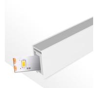 VoltShine Housse en silicone rectangulaire 15 x 8 mm pour bandes LED - 20 mètres, idéale pour la protection et le support dans les installations d'éclairage.