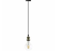 VoltShine Kit suspension vintage E27 en finition or vieilli, idéal pour la décoration rétro et l'ambiance d'espaces chaleureux.