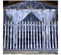 VoltShine Lampes de rideau plates avec batterie 3AA, couleur blanc froid, dimensions 2 m x 2 m, idéales pour l'ambiance et la décoration intérieure.