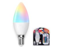 VoltShine LED C37 E14 4,8 W RVB : la lumière parfaite pour n'importe quel environnement, offre un large spectre de couleurs vives et une efficacité énergétique, idéale pour créer des atmosphères