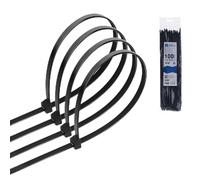 VoltShine Lot de 100 serre-câbles en nylon noir idéal pour fixer et regrouper des câbles mesurant 4,8 mm de large et 350 mm de long, idéal pour l'organisation et une utilisation professionnelle.