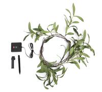 VoltShine Lumière solaire décorative de plantes simulées, ligne Petardo, avec 60 LED en forme de feuille d'olivier, idéale pour éclairer et embellir vos espaces extérieurs, 2 m + 2 m de charme