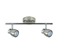 VoltShine Multiprise - Réglette à 2 lumières, type GU10, en nickel, dimensions 14 x 36,5 x 10 cm, idéale pour l'éclairage