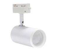 VoltShine Spot GU10, compatible avec rails, 50 W, 3000 K, éclairage directionnel, idéal pour les environnements commerciaux et décoratifs.
