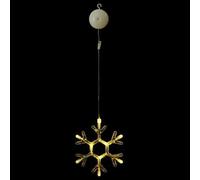 VoltShine Suspension à piles avec ventouse, lumière blanche chaude, motif flocon de neige, idéal pour décorer les fêtes ou créer une atmosphère chaleureuse.