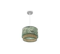 VoltShine Suspension Congo 30D avec socalo 1 x E27 dans une élégante finition blanche et vert-naturelle. Parfait pour éclairer avec style n'importe quel espace de votre maison.