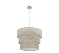 VoltShine Suspension - Lampe triple de 3 douilles E27, finition en chrome et ciment gris, dimensions 50 x 50 cm