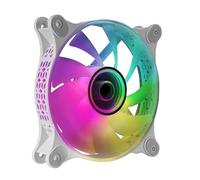 VoltShine Ventilateur ARGB MF-3D blanc - Design RVB, 120 mm, performance optimisée, silencieux, idéal pour améliorer le refroidissement et l'esthétique du PC.
