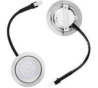 Voltvera Lámpara LED para Campana, 2uds Acero Inoxidable Luz Reemplazo Bombilla Empotrada para Cocina Accesorios Iluminación Extractora Cocina, Luz fría, 12 V 1,5 W 6500 K, Diámetro 6.8 cm