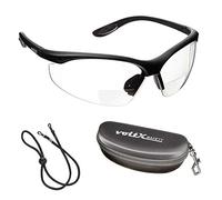 voltX 'CONSTRUCTOR' Lunettes de sécurité de lecture BIFOCALES avec Cordon doté d'un arrêtoir et Etui résistant/Lunettes de cyclisme - Reading Safety Glasses (TRANSPARENTES dioptrie +3.5) CE EN166F