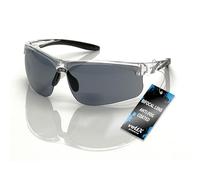 voltX 'CONSTRUCTOR ULTIMATE' Lunettes de sécurité pour porteurs de Lunettes de Lecture bifocale certifiées CE EN166FT - UV400 (Dioptrie +3.0, Monture Transparente, Verres Fumés)