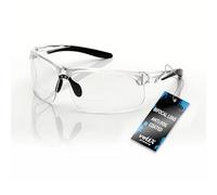 voltX 'CONSTRUCTOR ULTIMATE' Lunettes de sécurité pour porteurs de Lunettes de Lecture bifocale certifiées CE EN166FT - UV400 (Dioptrie +1.5, Monture Transparente, Verres Transparente)