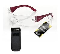 voltX ‘Grafter’ Lunettes de Lecture légères de sécurité bifocales, Certifiées CE EN166F / Lunettes de Cyclisme (Transparent dioptrie +2,0) + Lentille UV400 - Pochette de sécurité Extensible