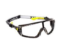 voltX 'Quad' 4 in 1 - Lunettes de sécurité - transparentes - avec bandeau et insert en mousse - certifiées CE EN166F