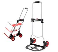 Voluker Chariot Pliable portée 100 kg, Chariot de Toit en Aluminium avec poignée Extensible, 2 Roues et Cordon avec Crochet pour Les Voyageurs, Les déménagements, Les activités ménagères