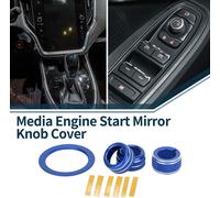 Volume Des Médias Moteur De Réglage Démarrage Interrupteur Contrôle Miroir Bague Couvercle Pour Subaru Crosstrek Impreza 2024-2025 Robuste | Garniture Intérieure Bleu 4 Pièces