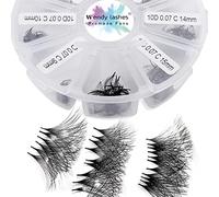 Volume Russes Cils 500PCS 10D 0.07mm C Curl 9-16mm Mixed Préfaits Extensions de Cils Bouquet Cils Préfabriqués Professionnel Cils Volume Russe by Wendy(500-10D-0.07-C-9-16)