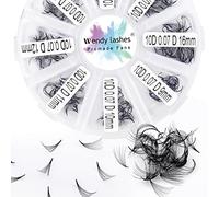 Volume Russes Cils D Curl 500 Fans 10D 0.07mm 9-16mm Mixed Préfaits Extensions de Cils Volume Russe Bouquet Prefait Cils Pré-ventilées Professionnel Ventilateur Cils Extension(500-10D-0.07-D-916)