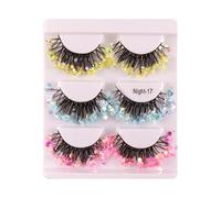 Voluminous Fake Eyelashes, Glitter Voluminous Lashes, False Eyelashes, Dramatic Eye Makeup, Lightweight and Comfortable, Reusable Fake Eye Lashes Perfect for Everyday and Special Events for Women