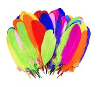 Volumoon 100 Pièces Naturelles Plume, Plumes d'oie, Attrape-Rêves, Plumes Colorées Artisanales pour Décoration, Boucles d'oreilles, Artisanat, Mariage, Festival, Loisirs Créatifs 15-20CM