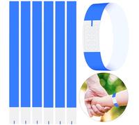 Volumoon 100pcs Bracelets en Papier, Bracelet d'Identification Bracelet Papier Événements Imperméables Bracelet Evenementiel, Bracelet d'entrée pour Événements Festivals de Musique Concerts(Bleu)