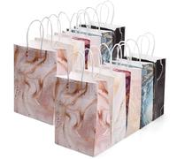 volumoon 10PCS Pochettes Cadeau, Petit Sac Cadeaux en Papier Kraft avec Poignées, Pochettes Cadeaux Colorés pour Anniversaire Mariage Noël Fête, 15x8x21CM