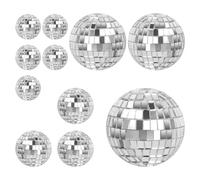Volumoon 11 Pièces Boules Disco Miroir,Boules à Facettes Argentées Boule Disco,Boule à Facette Miroir Disco Ball Boule Miroir,Décoration à Suspendre pour Fête,Carnaval,Décoration d'Arbre de Noël
