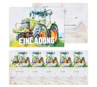 volumoon 12 Pièces Cartes D'invitation D'anniversaire, Cartes D'invitation Tracteur, Invitation Anniversaire Mignonne Petite Voiture, Invitations pour Enfants D'anniversaire Fête Thème D'anniversaire