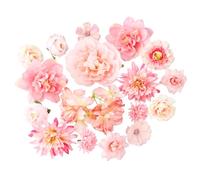 volumoon 17 Pcs Têtes de Fleurs Artificielle,Tête de Rose Fleur Artificielle 4-8cm Mini Fleurs Artificielles,Faux Tête de Fleurs pour DIY Couronne Bouquet, Mariage Fleur Decoration de Mariage