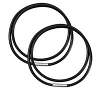 Volumoon 2 Chaînes en Cuir Véritable Noir, Cordon de Cire Imperméable 3mm avec Fermoir, Collier Homme Tressé en Cuir, Cordon Pour Pendentif, Longueur 45cm