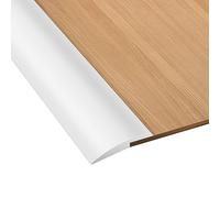 Volumoon 2 Mètres Bande de Seuil de Porte de Sol en Caoutchouc PVC, Barre de Seuil, Profilé de Transition, Bandes de Garniture de Porte de Tapis, Convient pour Une Pente de Seuil de 5 mm (Blanc)