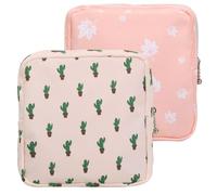 volumoon 2 Pcs Sac de Rangemen pour Serviettes Hygiéniques, Pochette Serviette Hygiénique avec Fermeture éclair, Portable Sac Périodique, Réutilisables Tampon Sacs, pour Filles, Femmes