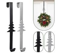 Volumoon 2 Pièces Cintres pour Couronne de Noël,Crochet de Porte de Noël pour porte d'entrée,Cintre de Guirlande en Métal,Crochets en métal en forme de Z,Pour chambre à coucher,salle de bain