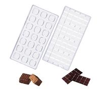 volumoon 2 Pièces Moule à Chocolat, Moule Tablette Chocolat Profond, Bonbons DIY Forme de Chocolat, Moules Réutilisables pour les Chocolats, les Glaçons, les Bonbons - Transparent