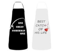 volumoon 2 Pièces Mr. & Mrs. Tablier, Tablier de Cuisine Etanche, Reglable Tablier, Tabliers pour Elle et Lui, Tablier de Cuisine, pour Amoureux Cadeau Mariage Saint-Valentin(Noir & Blanc)