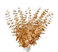 volumoon 20 Pièces Branches d'Eucalyptus Artificielle,38cm Tiges d'Eucalyptus Artificielles Dorées, Fausses Feuilles D'Eucalyptus,Faux Eucalyptus Decoration pour Mariage Fête Arrangement Floral Maison