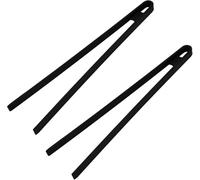 Volumoon 2pcs Pince Cuisine, 29cm Pince à Barbecue Silicone, Pince Alimentaire Cuisine Noir, Pince de Service en Silicone, Pince de Cuisine Professionnelle pour Cuisiner Grille Buffet Cuisine