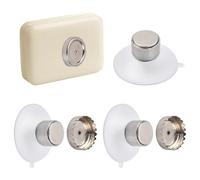 Volumoon 2pcs Porte-Savon Magnétique, Porte Savon Mural Magnétique, Porte Savon Magnétique Acier Inoxydable, Porte Savon Aimanté avec Ventouse pour Salle de Bain, Cuisine, Évier- sans Perçage