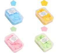 volumoon 4 Pcs Savon Portable, Feuilles de Savon en Papier, Savon Feuille Voyage, Mini Savon en Papier Jetable, Savon en Feuille pour Les Mains pour Camping Randonnée Voyages Activités de Plein Air
