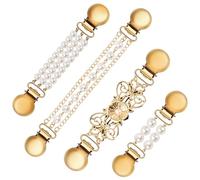 Volumoon 4 Pièces Clips de Cardigan Vintage, Pince à Cardigan Femme, Clips de Pull, Clips de Châle de Pull, Clips de Col, Clip à Châle Robe Chemise, Broche Femme Vetement pour Femmes Filles